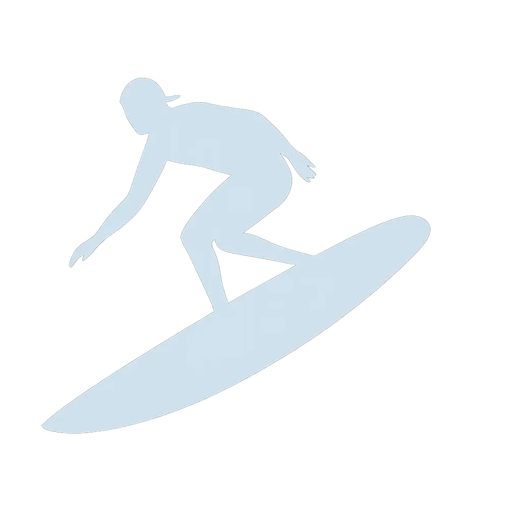 Ilustración de surfista en la playa